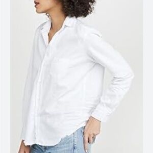 Frank and Eileen Top Tee Lab Eileen White Button Front Shirt Cotton Sz XS NEW